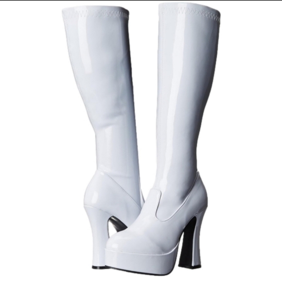 White  Platform Boots - Picture 1 of 3